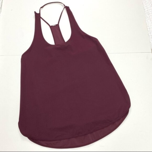 LULULEMON Blood Red Coastal Racerback Long Length Tank Size 2 - Picture 4 of 6